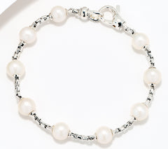 JAI Sterling Silver Cultured Pearl 2.7mm Box Chain Bracelet, 8-1/4"