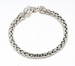 JAI Sterling Silver 5.3mm Handwoven Legacy Chain Bracelet,8"