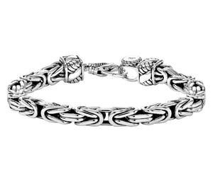 JAI Sterling Silver 6.2mm Byzantine Bracelet, 6-1/4"