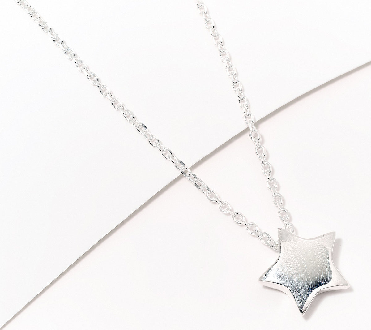 UltraFine 950 Sterling Silver Star Motif Necklace 17" + 1"