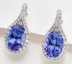 Pure Tanzanite by Jeff Moseley Tanzanite & Diamond 18K YG Earrings