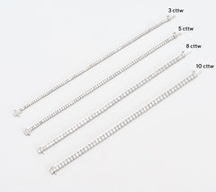 Fire Light Lab Grown Diamond 10cttw Princess Cut Tennis Bracelet, 14K