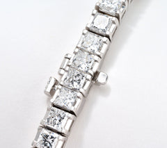 Fire Light Lab Grown Diamond 10cttw Princess Cut Tennis Bracelet, 14K