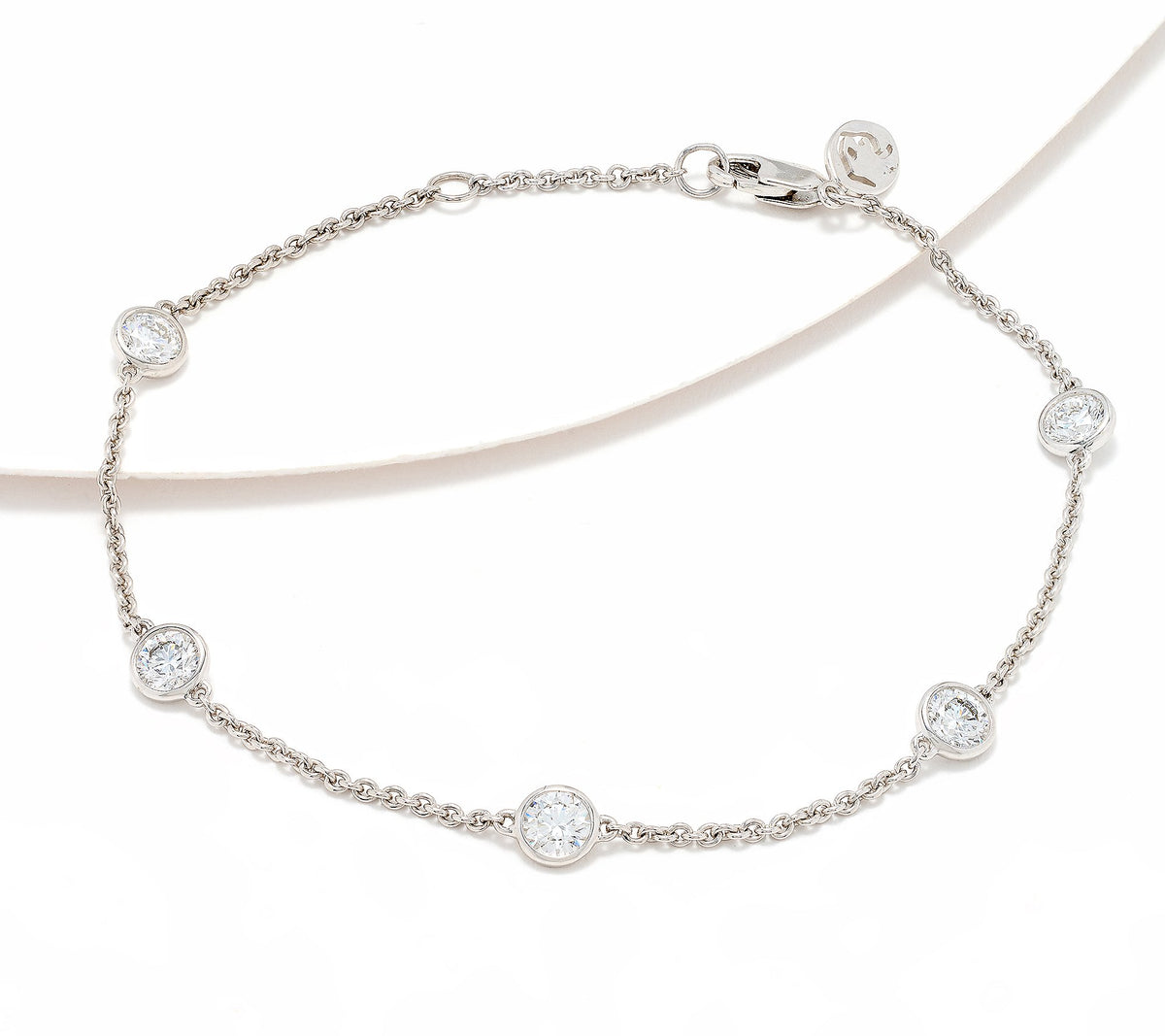 Effy Lab Grown Diamond Station Bracelet, 14K White Gold - 7-1/4"