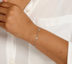 Effy Lab Grown Diamond Station Bracelet, 14K White Gold - 7-1/4"