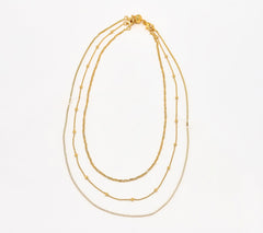 UltraFine 950 18K Gold-Plated Silver Set of 3 Magnet Clasp Necklaces