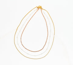 UltraFine 950 18K Tri Color Silver Set of 3 Magnet Clasp Necklaces