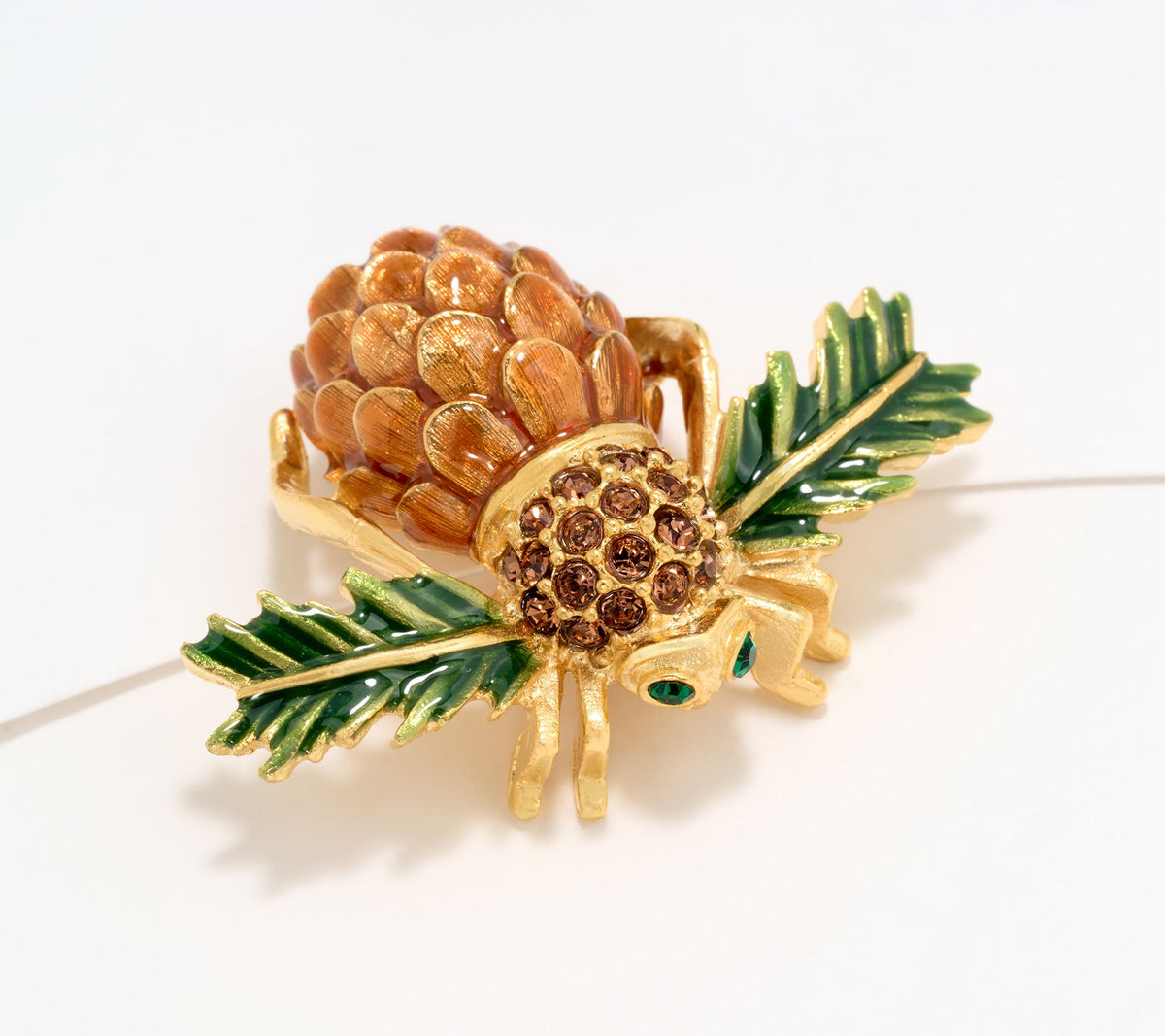 Joan Rivers Goldtone Pinecone Bee Pin