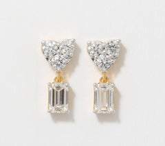 Fire Light Lab Grown 1.25 cttw Emerald Cut Drop Earrings, Sterling Silver