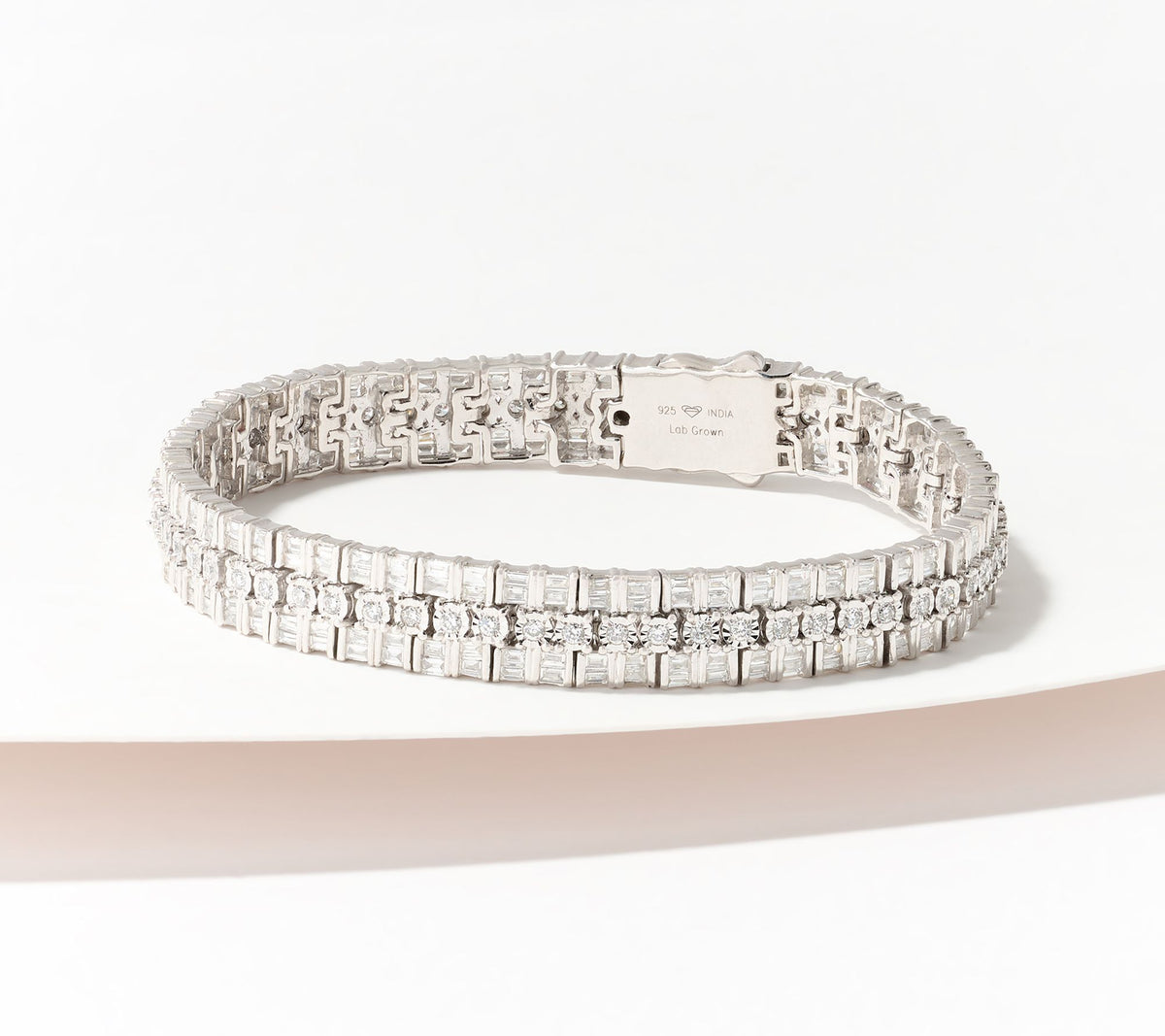 Fire Light  Sterling Silver Lab Grown Diamond 3cttw Bracelet, 7-1/4"