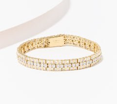 Fire Light  Sterling Silver Goldclad Lab Grown Diamond 3cttw Bracelet, 6-3/4"