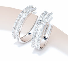 Fire Light  Sterling Silver Lab Grown Diamond 3 cttw Hoop Earrings,
