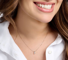 Fire Light Platinum Lab Grown Diamond 0.2cttw Pendant Necklace, 18"