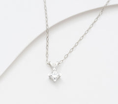 Fire Light Platinum Lab Grown Diamond 0.2cttw Pendant Necklace, 18"