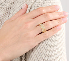 Diamonique Sterling Siler Goldclad Set of 3 Round Cut Stack Ring Set, Size 7