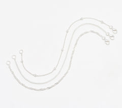 UltraFine 950 Silver Set of 3 Bracelets 6-1/2" Fit