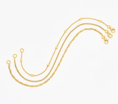 UltraFine 950 18K gold-plated Silver Set of 3 Bracelets 7" Fit