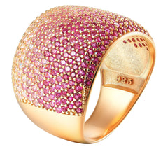 Diamonique Sterling Silver Roseclad Pink Ombre Band Ring, Size 9