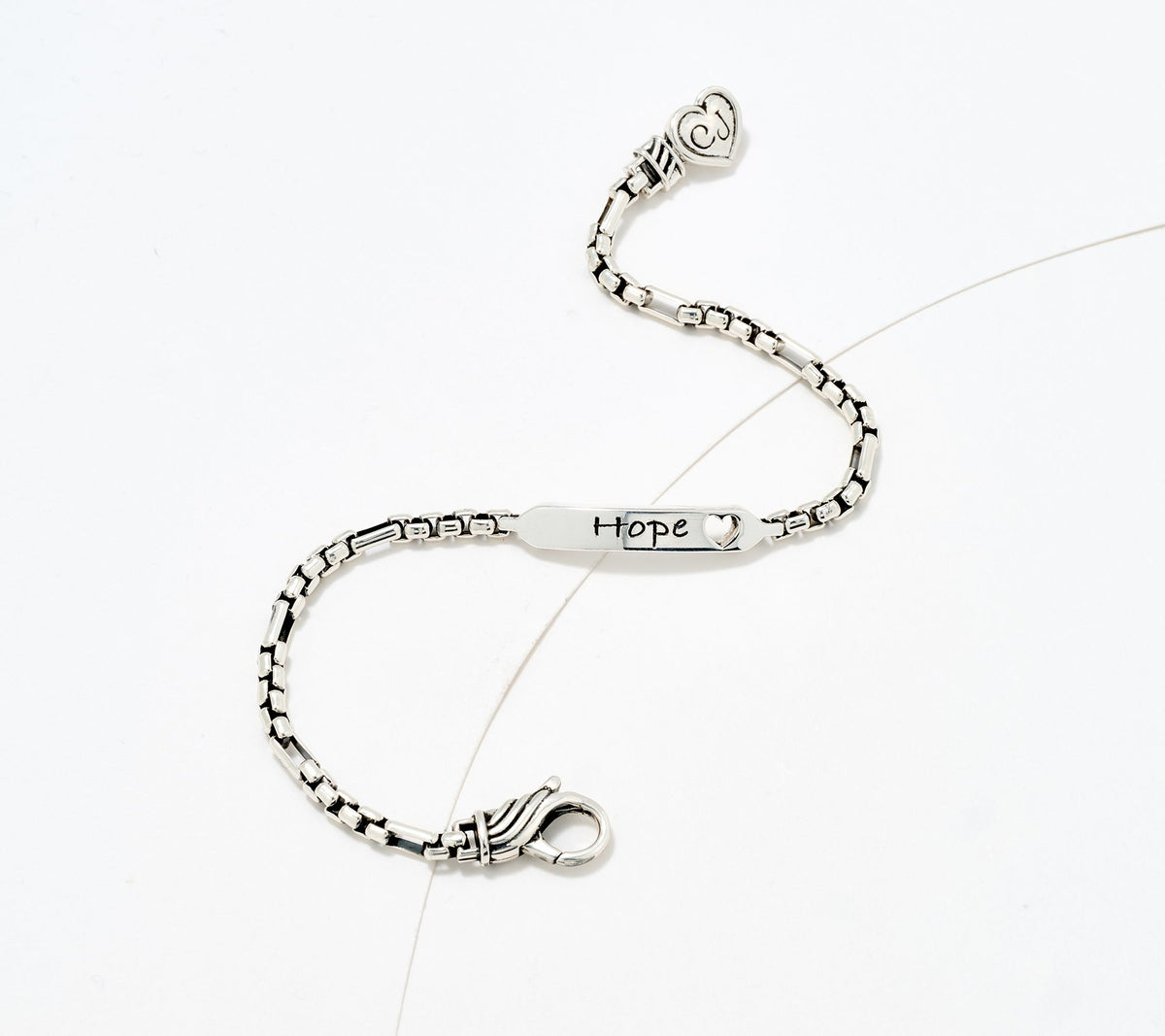 Christian James by Scott Grimes Sterling Silver  "Hope "Message Luciano Bracelet, 6-3/4"