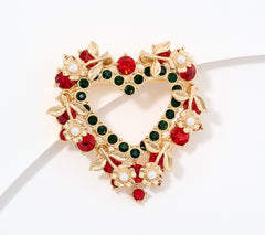 Denim & Co. Choice of Holiday "Heart" Brooch