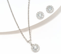 Fire Light Lab Grown Diamond Pendant & Earring 1.00 Set, Sterling