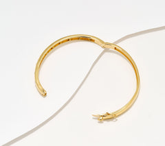 Fire Light Sterling Silver Goldclad Lab Grown Diamond 1.50 cttw Bold Round Bangle,