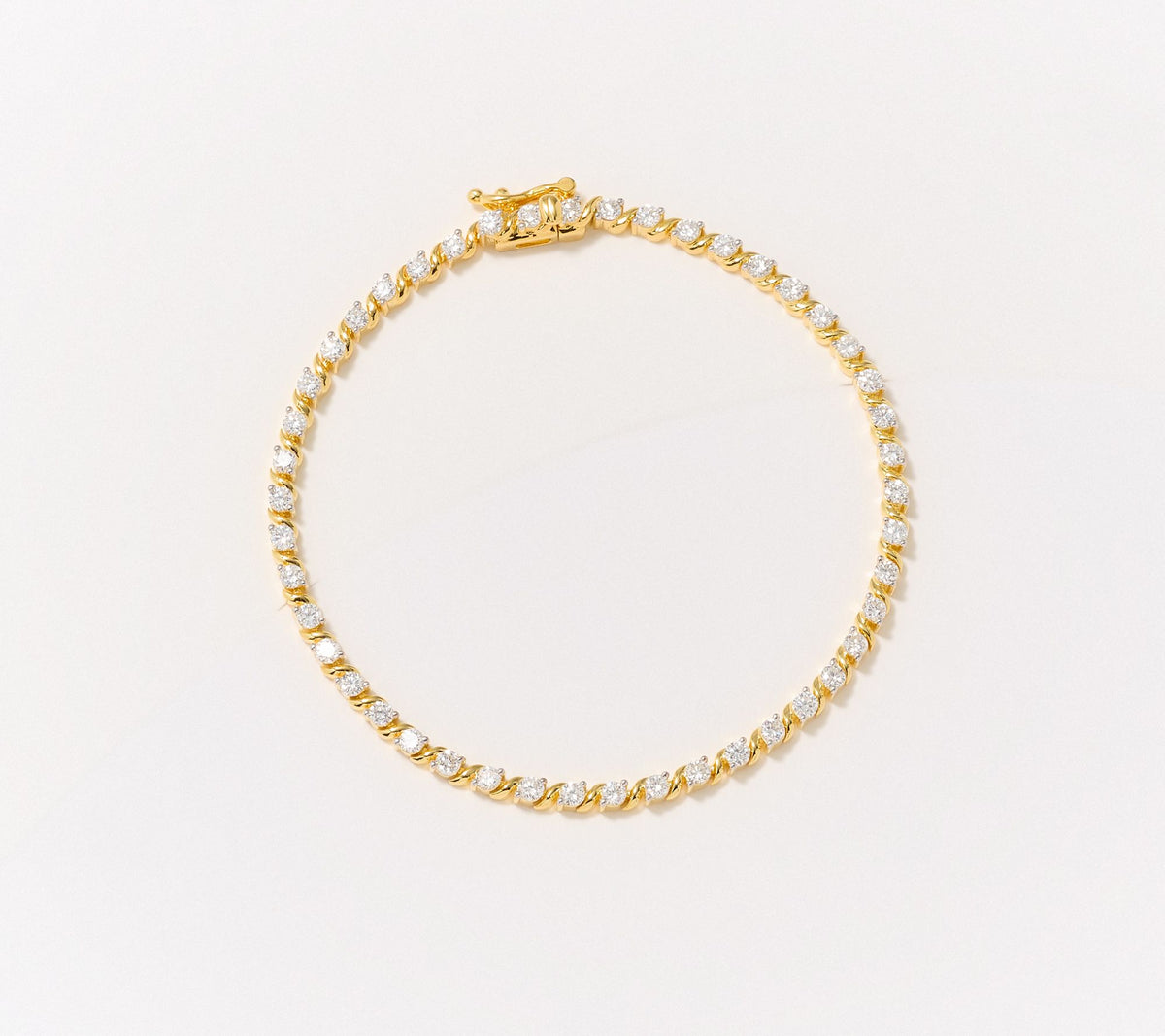 Fire Light Sterling Silver Goldclad Lab Diamond 2.00ct Tennis Bracelet, 6-3/4"