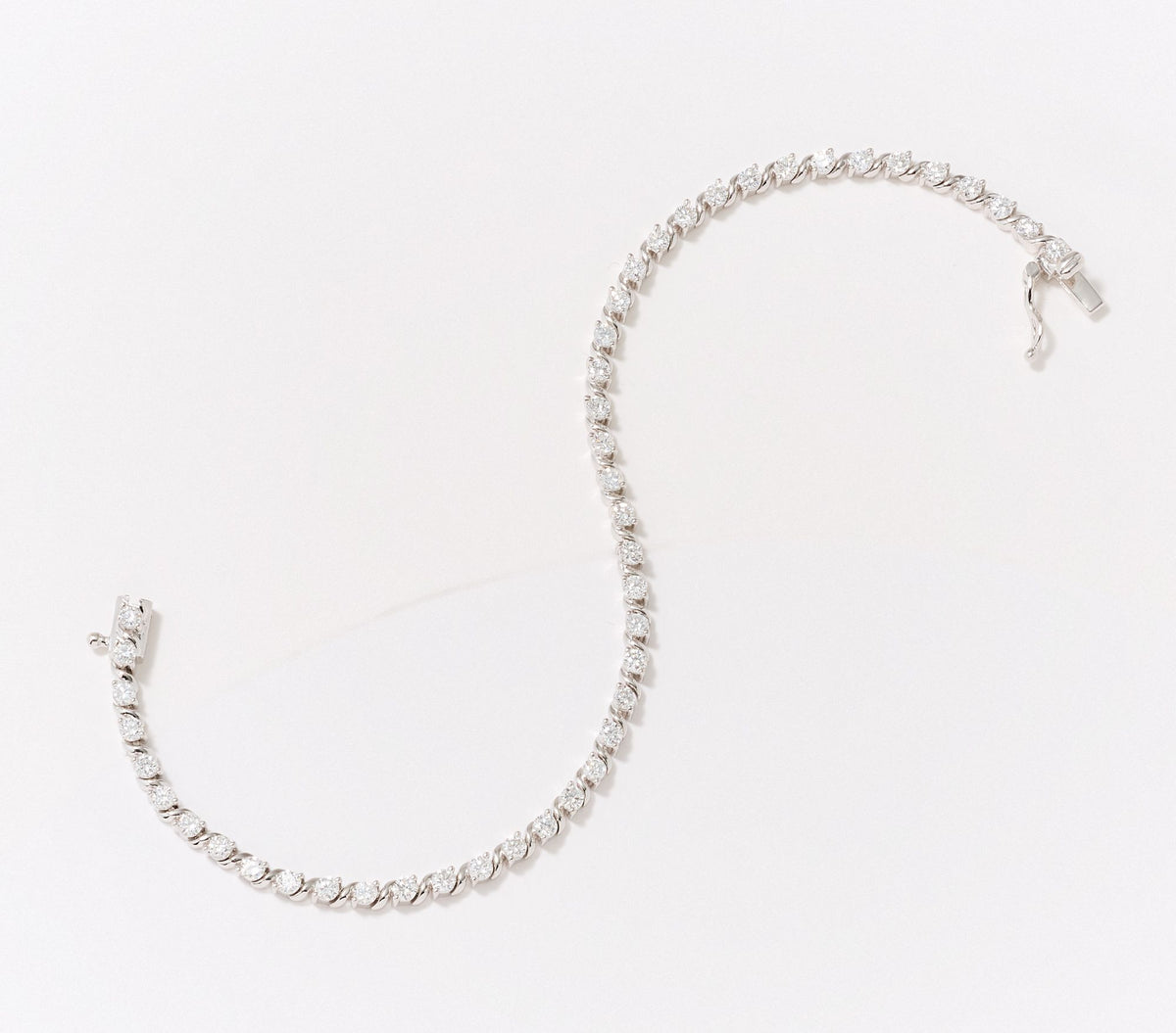 Fire Light Sterling Silver Lab Diamond 2.00cttw Tennis Bracelet, Avg: 7-1/4"