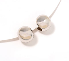 David Markstein Rhodium-Plated Bronze Bold Debut Huggie Earrings