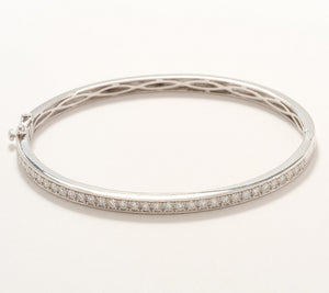 Fire Light Lab Grown Diamond 1.40ct Tennis Bangle, Sterling Silver, 7-1/4"