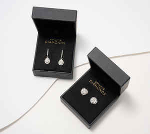Affinity Diamonds Sterling Silver 0.15 cttw Boxed Set of 2 Earrings