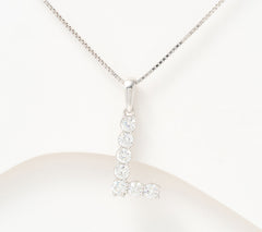 Fire Light Sterling Silver Lab Grown Diamond .4 cttw Initial "L" Necklace,