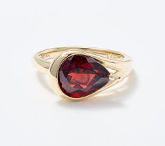 Vault Discoveries Mozambique Deep Red Garnet Pear Ring, 14K