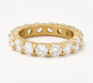 Steel by Diamonique Round Cut Eternity Band, Size 6
