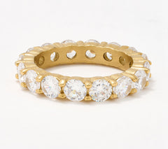 Steel by Diamonique Round Cut Eternity Band, Size 6