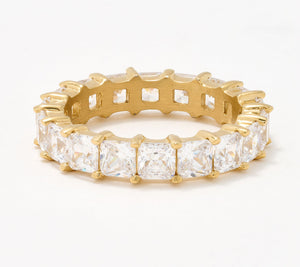 Steel by Diamonique Princess-Cut Eternity Band Ring, Size 9