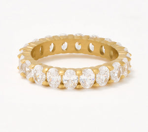 Steel by Diamonique Oval-Cut Eternity Band Ring, Size 6