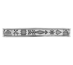American West Sterling Silver 8"Symbol Cuff Bracelet by Pollack USA
