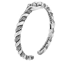 JAI Sterling Silver Heart design Paw Print Cuff Bracelet, 8-1/4"