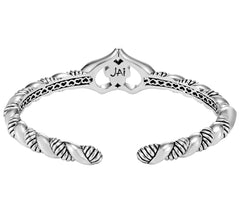 JAI Sterling Silver Heart design Paw Print Cuff Bracelet, 8-1/4"