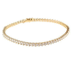Diamonique 7.65 ct tw 6-1/2" Marquise Tennis Bracelet 14K Gold
