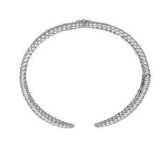 Tiffany Kay Sterling Silver Herringbone Open Cuff, 6-3/4"