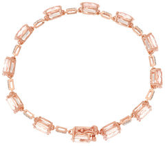QVC 14K Rose Gold Morganite & Diamond Tennis Bracelet, 6"