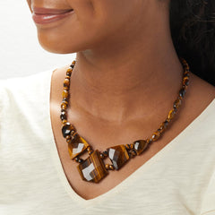 Jay King Sterling Silver Tiger's Eye Statement Necklace 18"