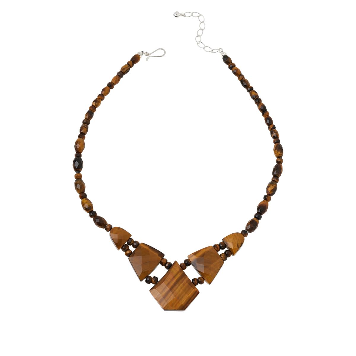 Jay King Sterling Silver Tiger's Eye Statement Necklace 18"