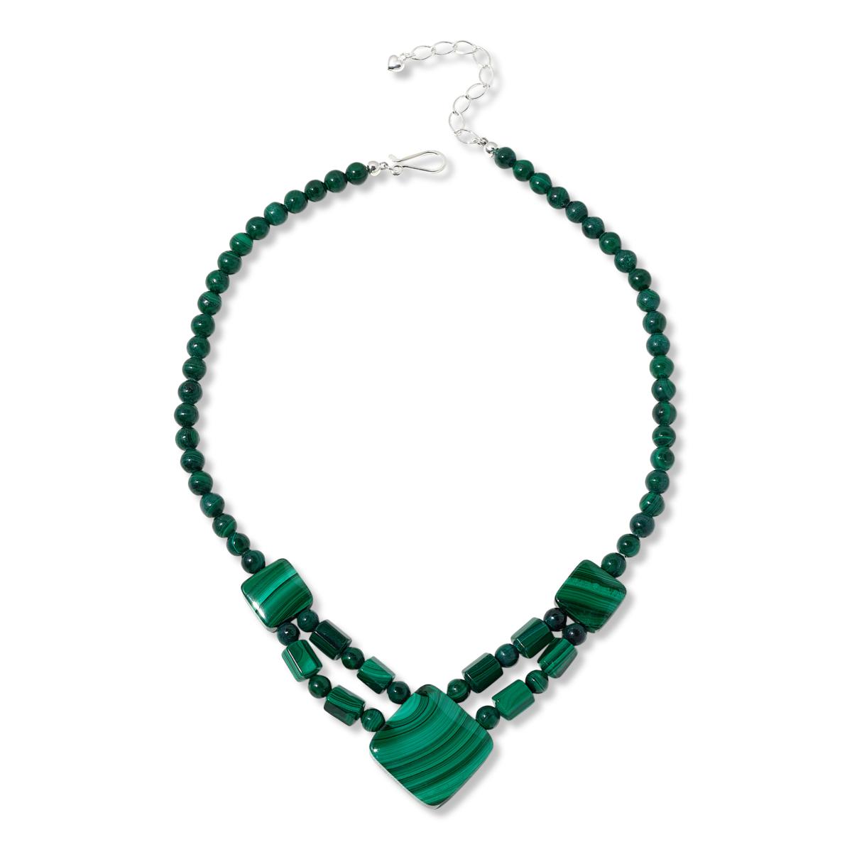 Collar Jay King de malaquita en plata esterlina de 18"