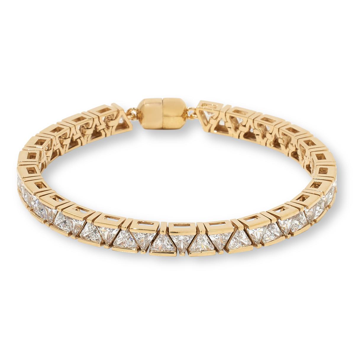 Absolute Trilliant Cut Magic Magnet Clasp Line Bracelet, 7-1/4"