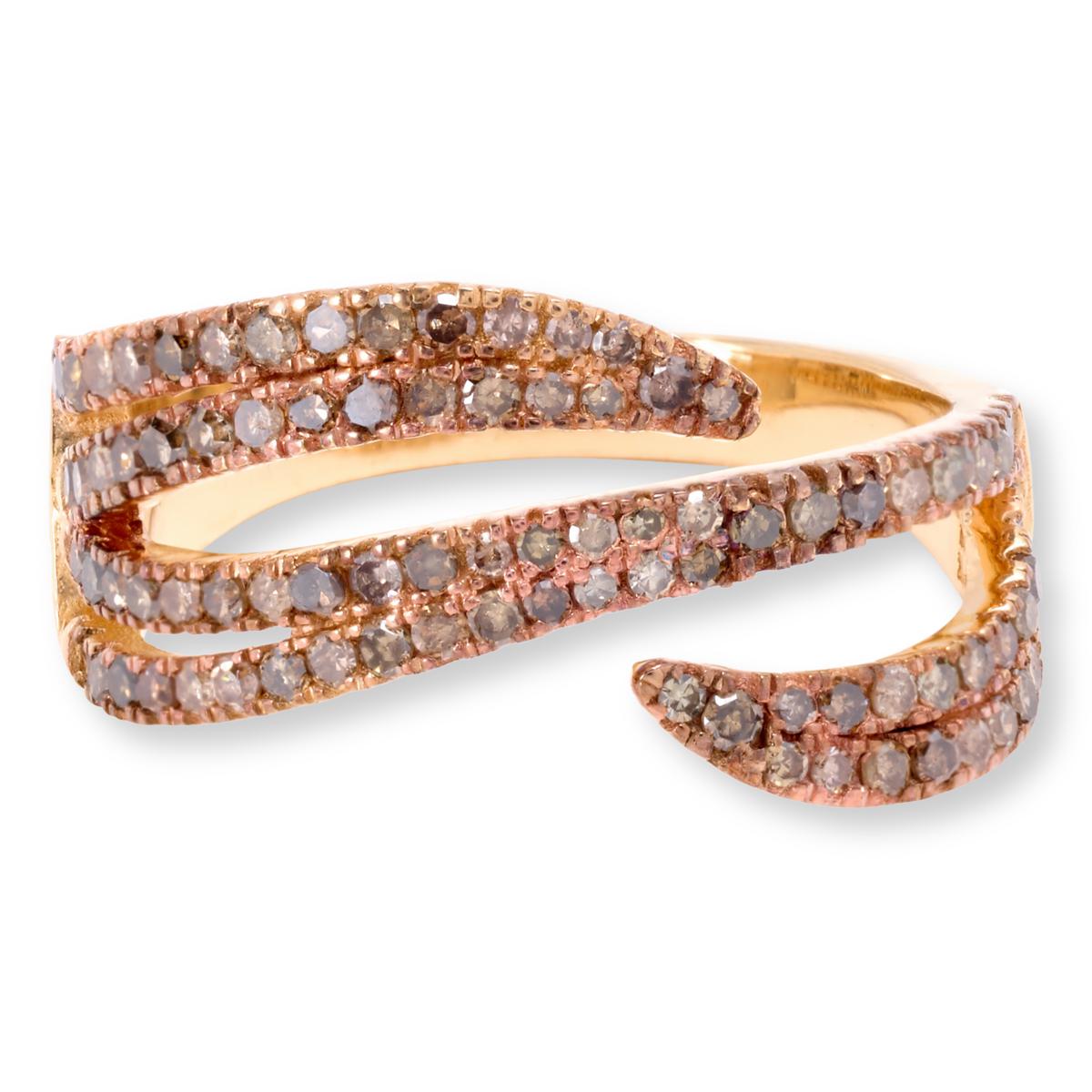 Rarities Champagne Diamond Sculptural Ring, Size 7