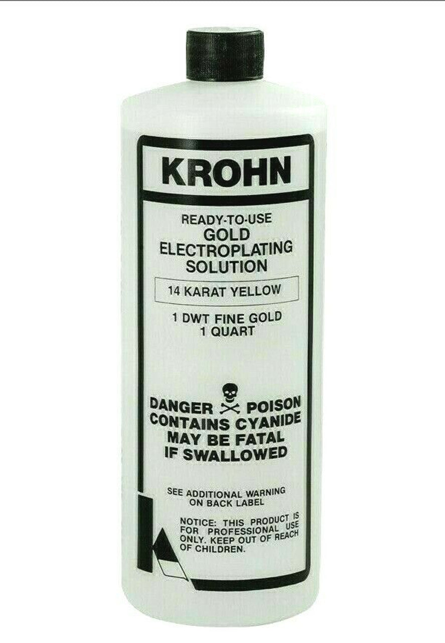 KROHN GOLD PLATING SOLUTION 24K, 18K, 14K, PINK ROSE GOLD GREEN SILVER