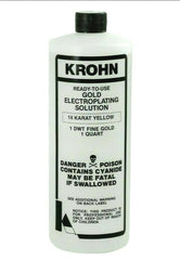 KROHN GOLD PLATING SOLUTION 24K, 18K, 14K, PINK ROSE GOLD GREEN SILVER